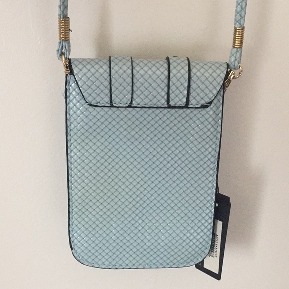 Pale Blue Leather Phone Crossbody Bag - Picture 6 of 8
